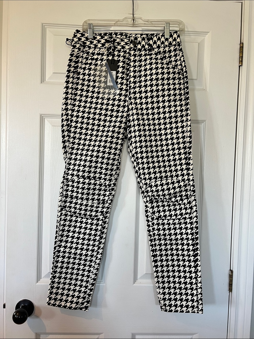 G-Star Black & White Houndstooth Tag with Blue Ribbon